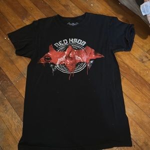 Batman red hood size small black, red, & white shirt
